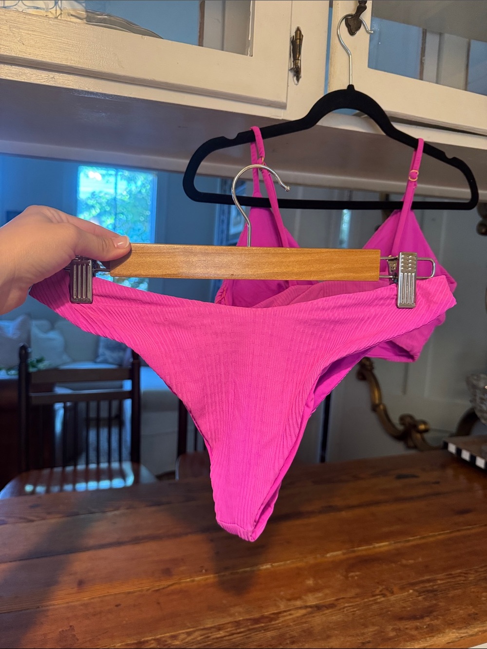 l*space Hot Pink Ribbed Bikini Set - Picture 4 of 4